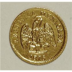 Mexico Republic gold Peso 1876/5 Mo-M, KM410.5,
