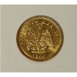 Mexico Republic gold Peso 1900 Mo-M, KM410.5,