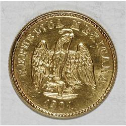 Mexico Republic gold Peso 1901/801 Mo-M,