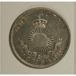 Mombasa British Colonial Rupee 1888H, KM5,