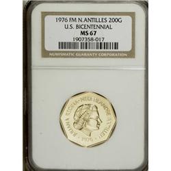 Netherlands Antilles: U.S. Bicentennial gold 200
