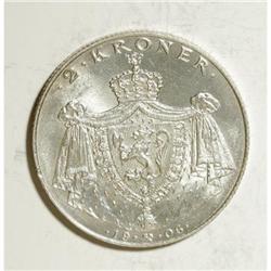 Norway Haakon VII 2 Kroner 1906,