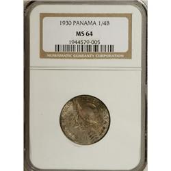 Panama Republic. Silver 1/4 Balboa 1930,