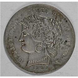 Peru Republic 5 Pesetas 1882 Ayacucho, KM201.3,