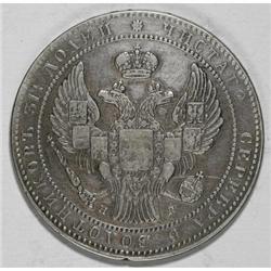 Poland Russian Duchy 10 Zlotych 1835/3, KM-C134,