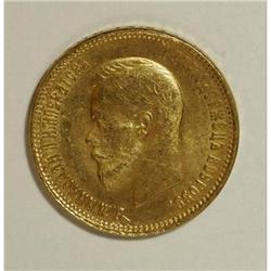 Russia Nicholas II gold 10 Roubles 1901 Redko,
