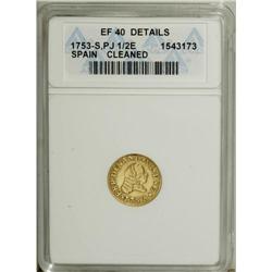 Spain Ferdinand VI gold 1/2 Escudo 1753-PJ-S,