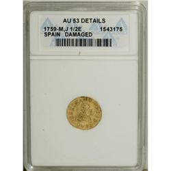 Spain Ferdinand VI gold 1/2 Escudo 1759J-M,