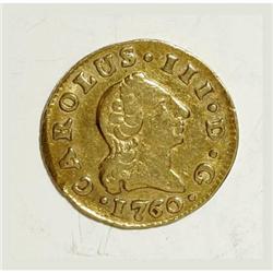 Spain Carlos III gold 1/2 Escudo 1760JP-M,