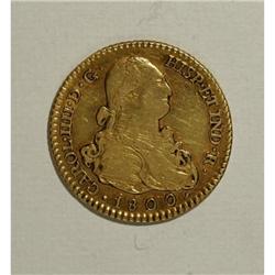 Spain Carlos IIII gold 2 Escudos 1800-MF-M,