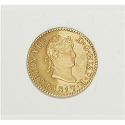 Spain: Ferdinand VII gold 1/2 Escudo 1817-GJ Mad