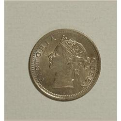 Straits Settlements Victoria silver trio: 5c