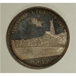 Switzerland Fribourg. Silver Shooting Taler or 5