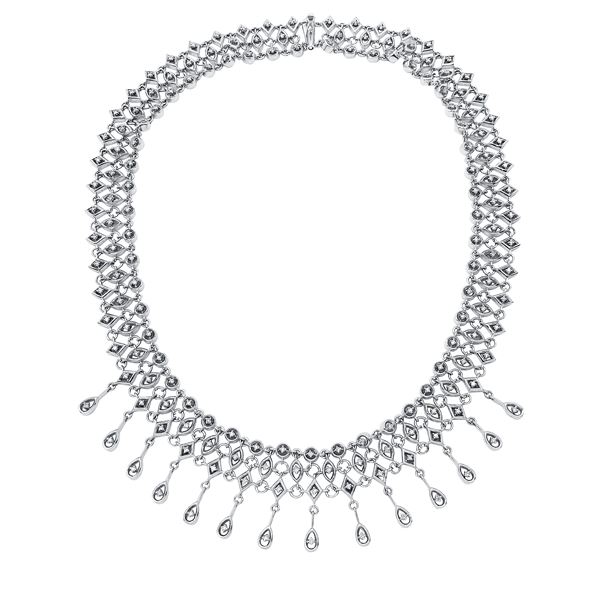 Natural 1.48 CTW Diamond Necklace 14K White Gold - REF-603W9H