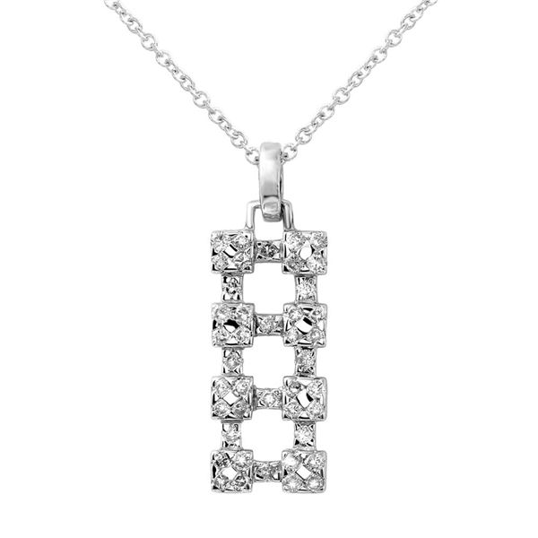 Natural 0.48 CTW Diamond Necklace 18K White Gold - REF-49N5Y