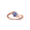 Image 1 : Genuine 0.46 ctw Tanzanite & Diamond Ring 14KT Rose Gold - REF-31T9A