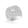 Image 1 : Natural 1.15 CTW Diamond & Princess Diamond Ring 14K White Gold - REF-167K4R