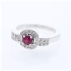Image 1 : Natural 0.52 CTW Ruby & Diamond Ring 14K White Gold - REF-45T9X
