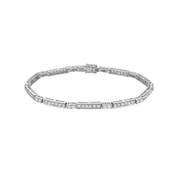 Natural 2.13 CTW Diamond Bracelet 18K White Gold - REF-279F2M