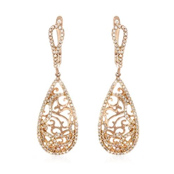 Natural 0.69 CTW Diamond Earrings 14K Rose Gold - REF-69W3H
