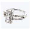 Image 1 : Natural 0.46 CTW Baguette & Diamond Ring 14K White Gold - REF-93W6H
