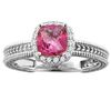 Image 1 : 1.60 CTW Pink Topaz & Diamond Ring 14K White Gold - REF-45X3M