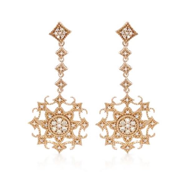 Natural 0.33 CTW Diamond Earrings 14K Rose Gold - REF-64W8H