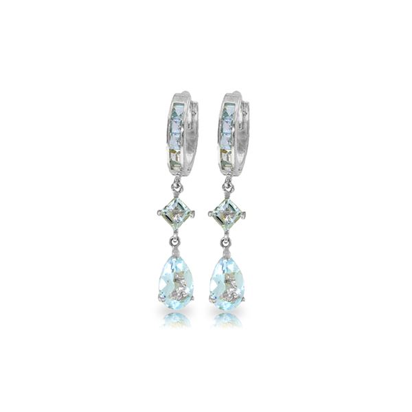 Genuine 5.62 ctw Aquamarine Earrings 14KT White Gold - REF-76H2X