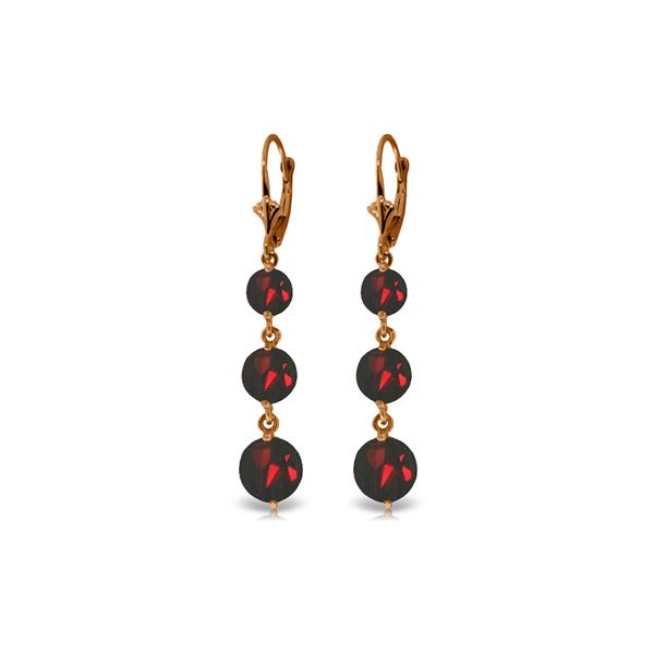 Genuine 7.2 ctw Garnet Earrings 14KT Rose Gold - REF-42H6X