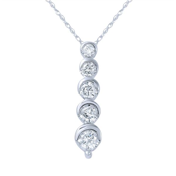 Natural 0.53 CTW Diamond Necklace 14K White Gold - REF-78K3R