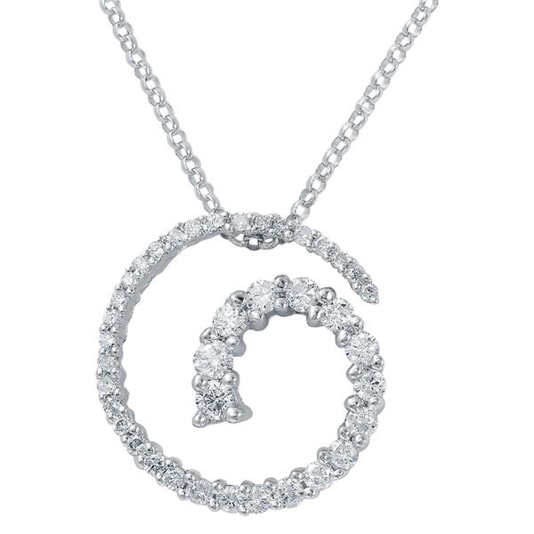 Natural 0.49 CTW Diamond Necklace 14K White Gold - REF-57W6H