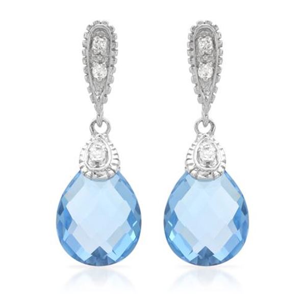 Natural 6.35 CTW Topaz & Diamond Earrings 14K White Gold - REF-44K3R