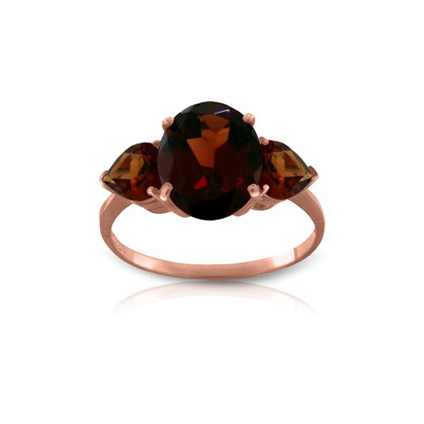 Genuine 4.1 ctw Garnet Ring 14KT Rose Gold - REF-40F3Z