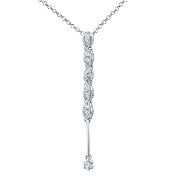 Natural 0.11 CTW Diamond Necklace 14K White Gold - REF-18T9X