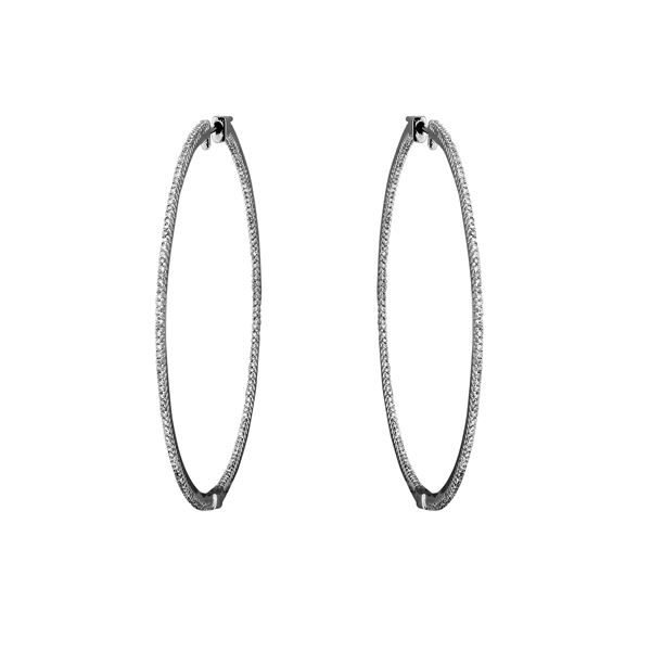 Natural 0.98 CTW Diamond Earrings 14K White Gold - REF-114W3H