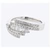 Image 1 : Natural 0.60 CTW Baguette & Diamond Ring 18K White Gold - REF-104K4R