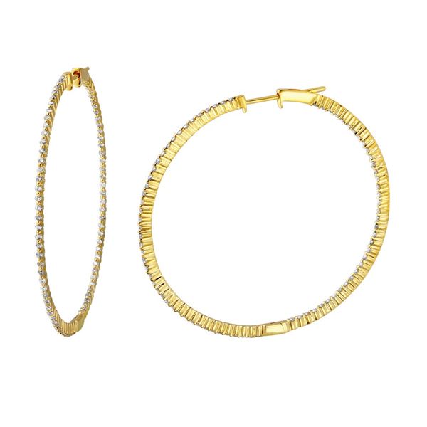 Natural 1.19 CTW Diamond Earrings 14K Yellow Gold - REF-124N2Y