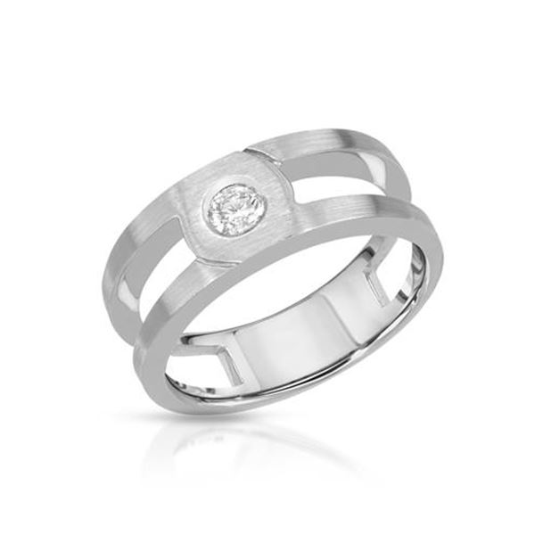 Natural 0.27 CTW Diamond Ring 14K White Gold - REF-111K6R