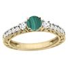 Image 1 : 2.53 CTW Malachite & Diamond Ring 14K Yellow Gold - REF-79M2K