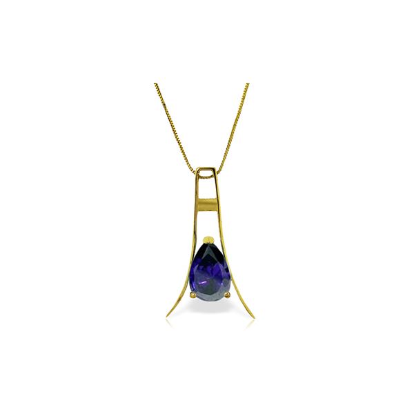 Genuine 1.50 ctw Sapphire Necklace 14KT Yellow Gold - REF-39Y4F