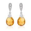 Image 1 : Natural 4.60 CTW Citrine & Diamond Earrings 14K White Gold - REF-42N3Y