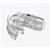 Image 1 : Natural 1.70 CTW Baguette & Diamond Ring 18K White Gold - REF-216N2Y