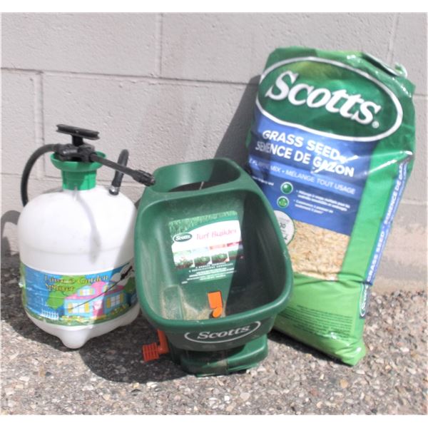 Lawn Sprayer, Turf Builder, and Grass Seed