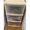 Image 1 : Three drawer plastic storage contents not included