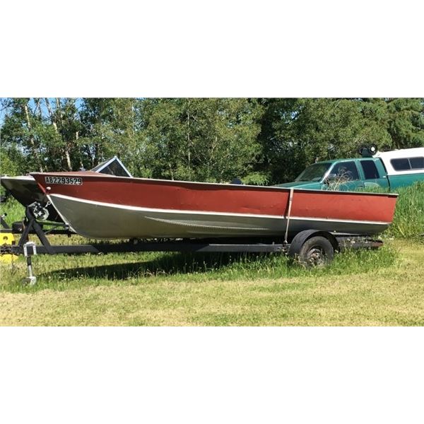 18' Lund Boat  and  Custom Trailer (AB 2293529) - PICK UP ONLY AT FARM