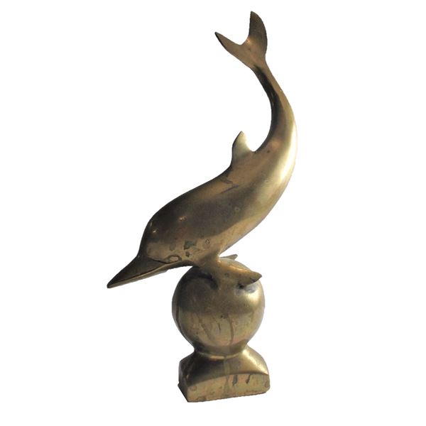 Brass Dolphin Statue