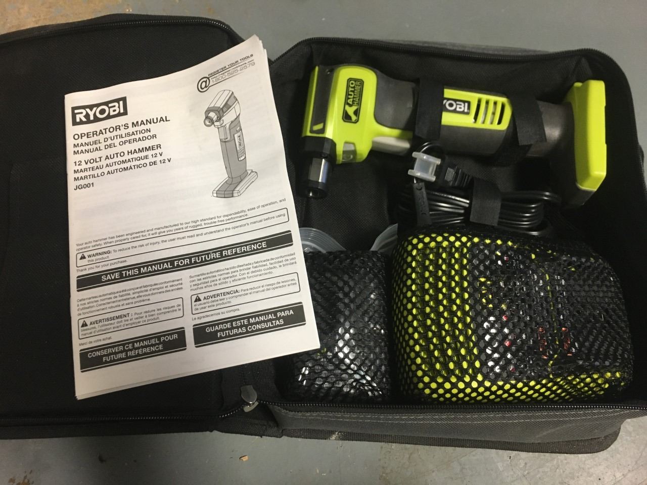 Ryobi 12 Volt Auto Hammer in Case