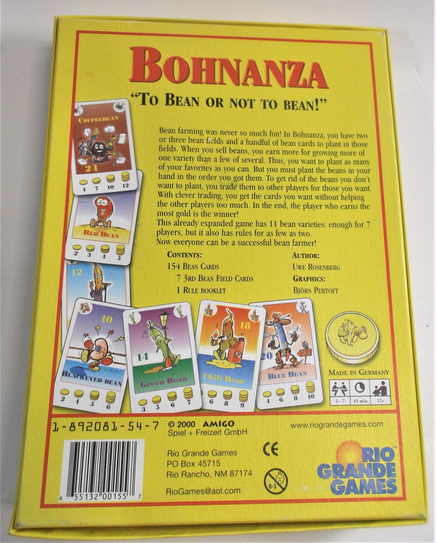 Bohnanza "To Bean or Not to Bean" Board Game