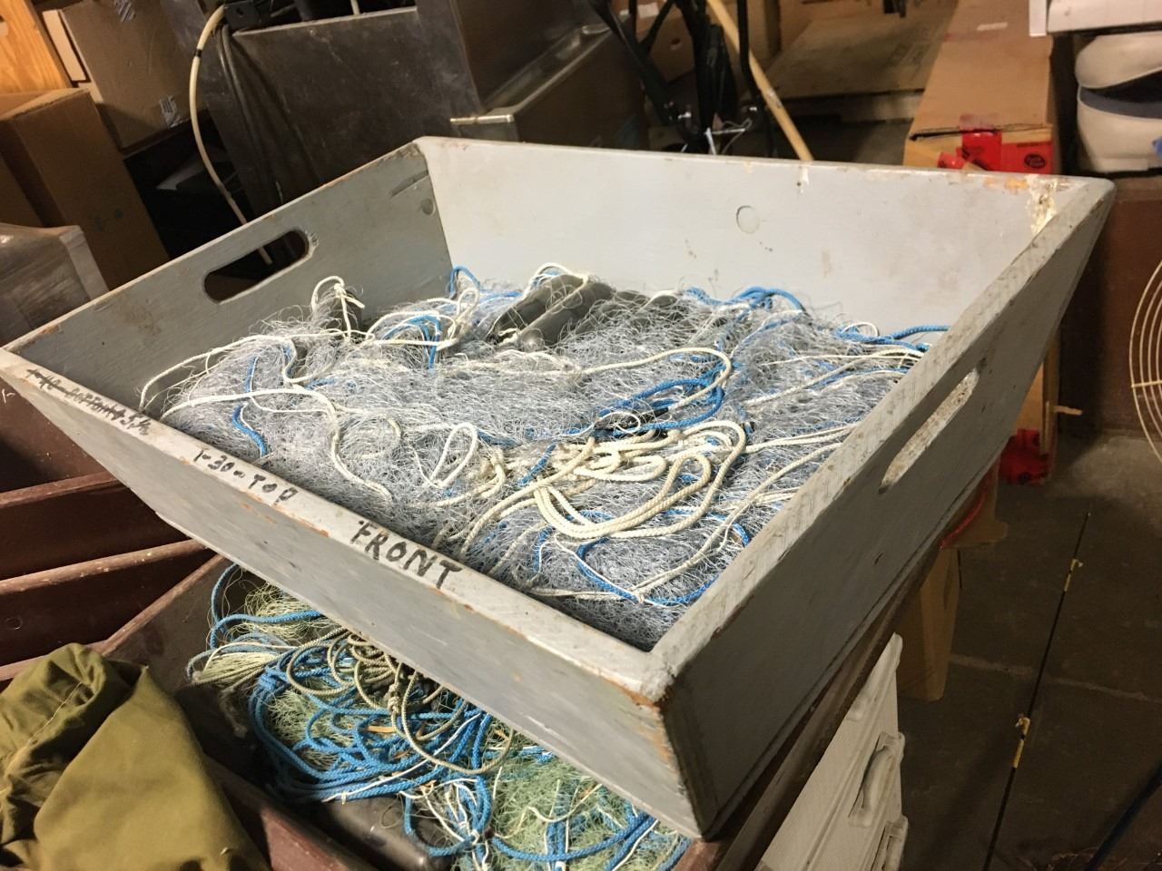 Grey Fish Box with nets