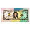 Image 1 : Steve Kaufman (1960-2010) "Kaufman $100" Hand Signed Limited Edition Hand Pulled silkscreen Mixed Me